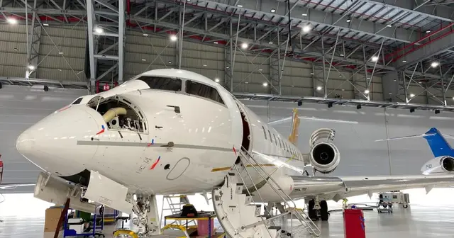 Aircraft maintenance in the hangar